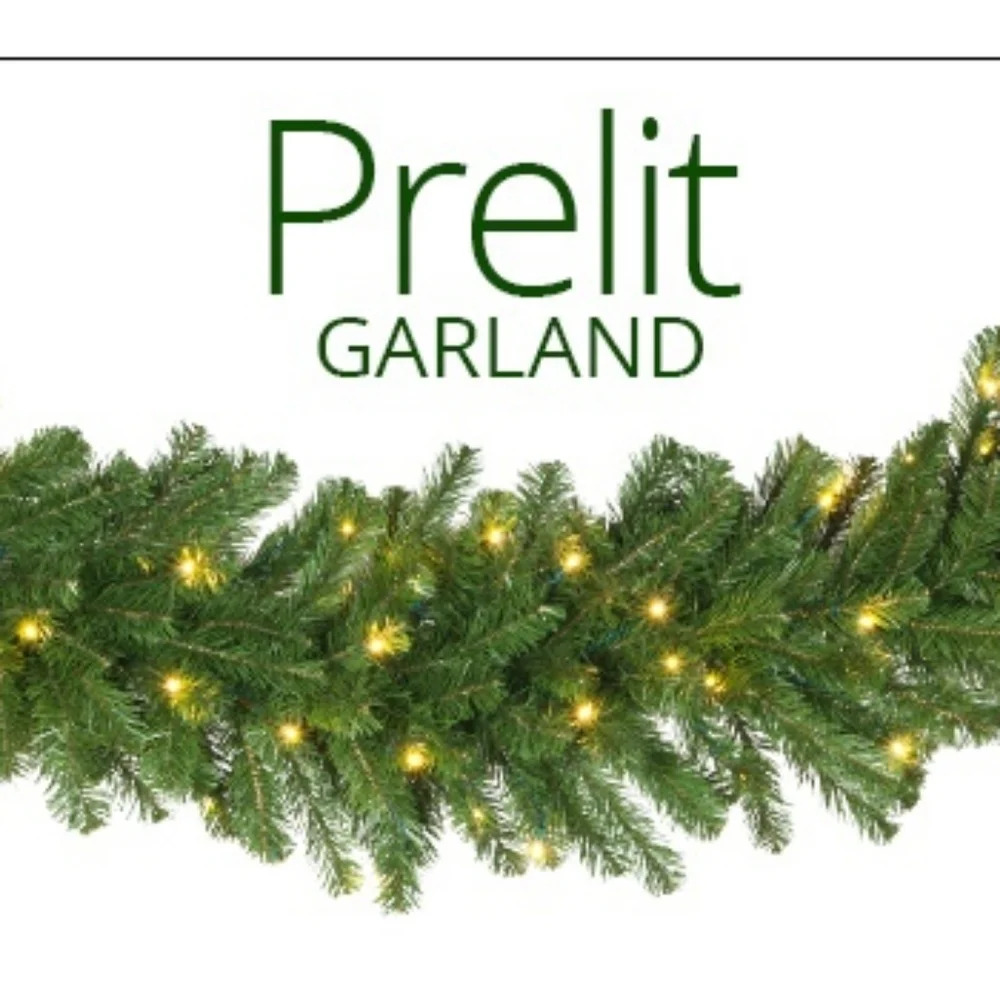 NWT MACY'S PRE-LIT OLYMPIA Christmas Evergreen GARLAND 264 LED LIGHTS
